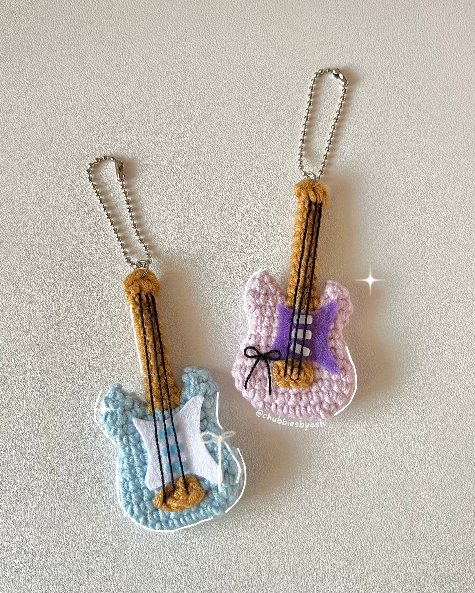 Crochet Guitar Keychain