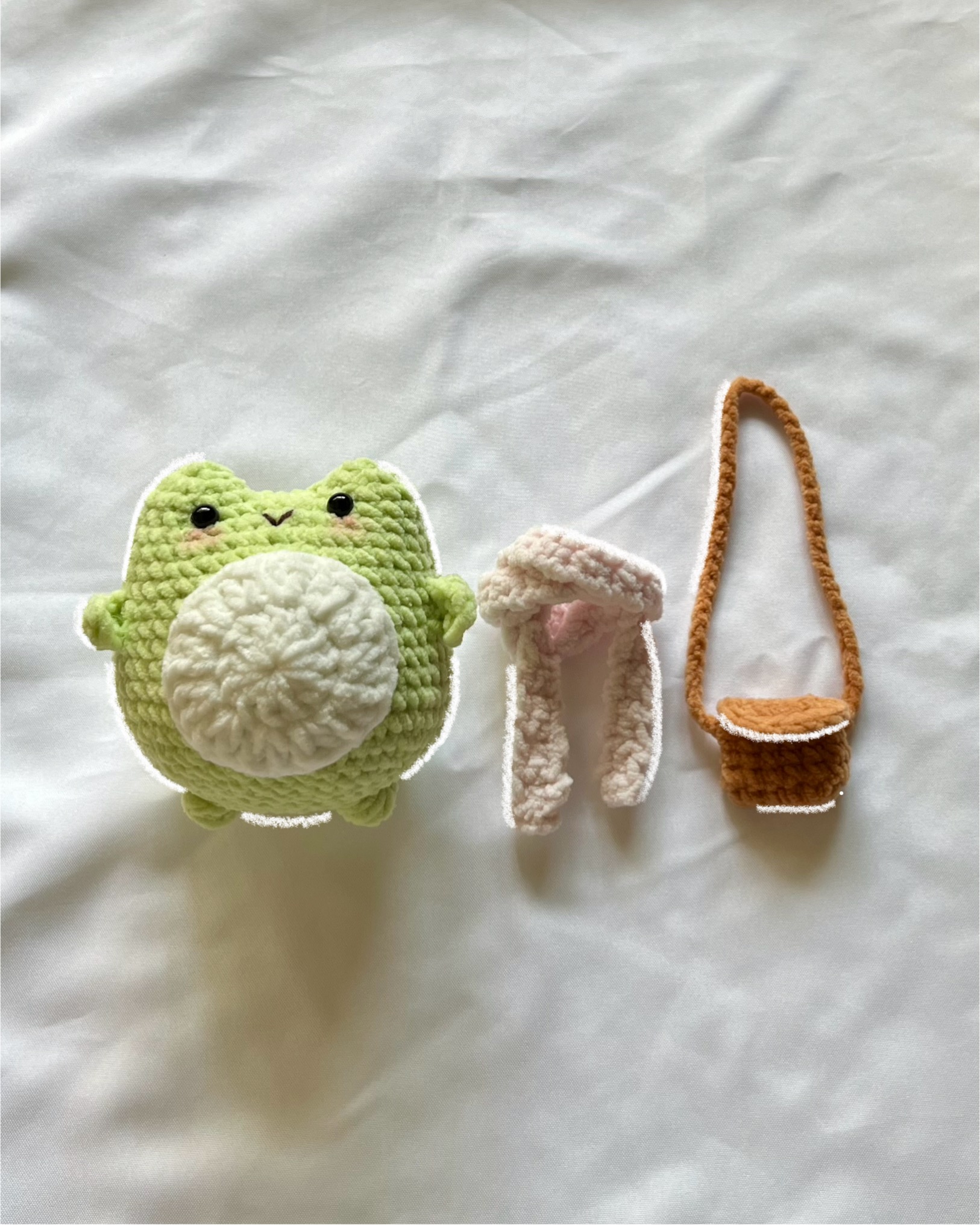 crochet cozy frog